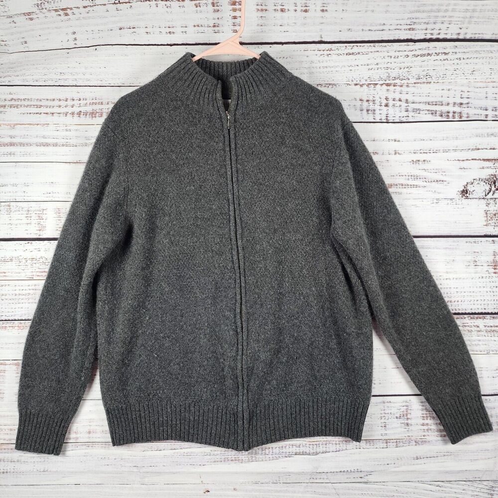 Men's Charcoal Zip-Up Sweater